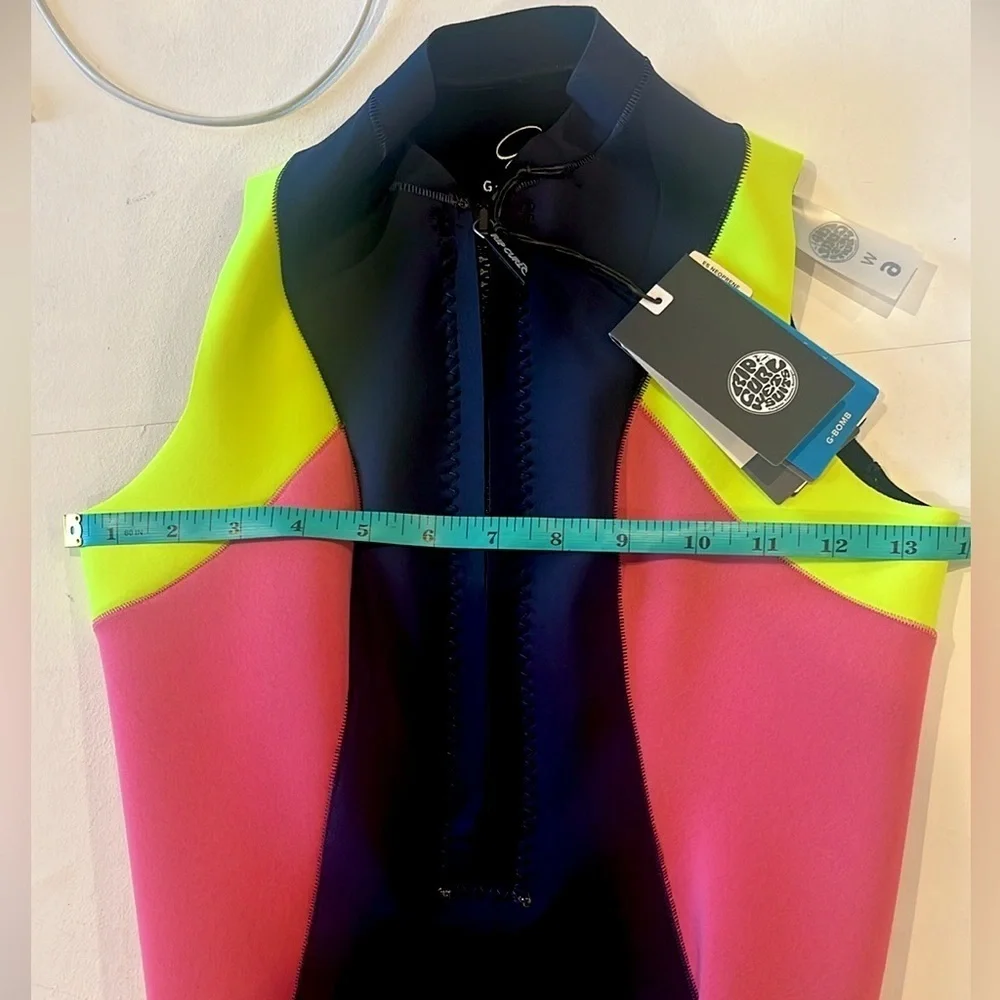Rip Curl G Bomb 1mm Sleeveless Cheeky Shorty Wetsuit Size 6 Navy Pink